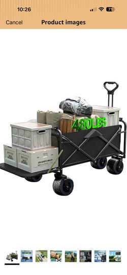 Wagon dolly trailer collapsible with tailgate heavy duty foldable