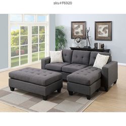 Reversible Sectional Sofa ( FINANCING AVAILABLE NO CREDIT NEEDED)