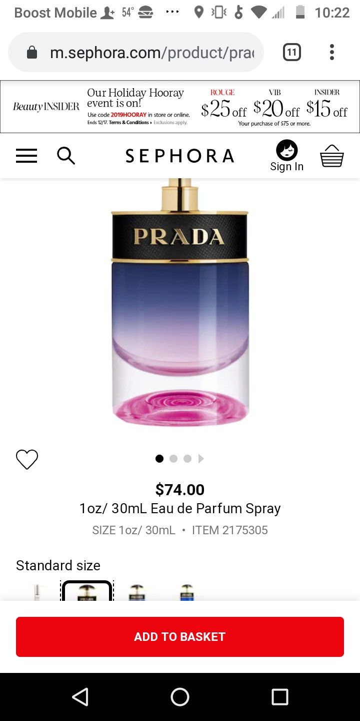 Prada candy night woman's 1 oz 40 new in box