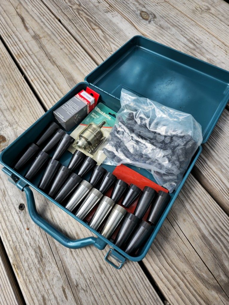 Makita Grinding Spindle Quin Spline 6-Cutter Bits Rotary Hammer Spline Shank Keyless Drill Chuck Tools Set