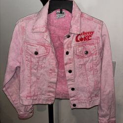 Cherry Coke Denim Jacket Ladies Small 