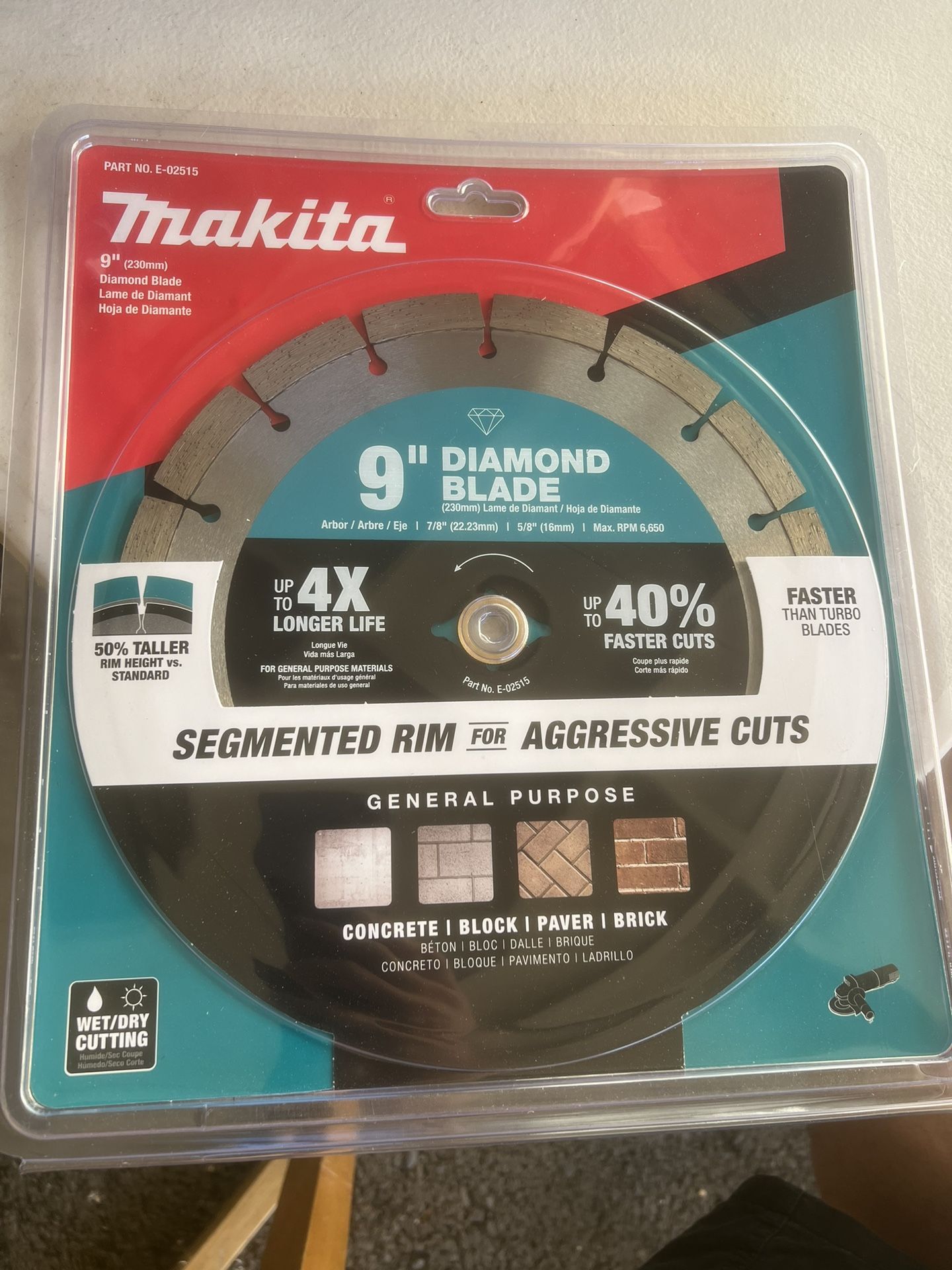 Makita 9in Diamond Blade, Segmented, General Purpose