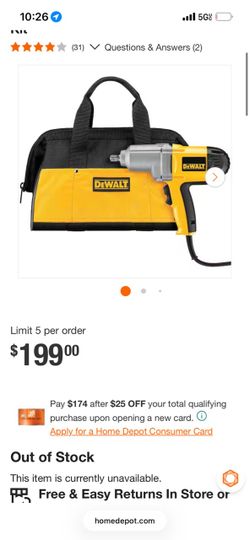 DEWALT Corded 1/2 Impact Wrench
