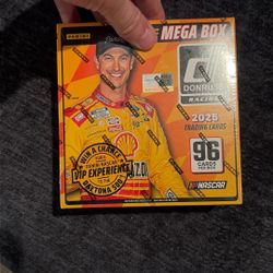 2025 DONRUSS NASCAR RACING SEALED MEGA BOX W/ 2 AUTOS INSIDE 
