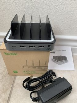 4 Port USB C Charging Station Dock & Organizer