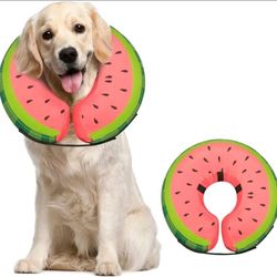 size Large Soft Inflatable Dog Cone, Donut E-Collar Alternative for After Surgery