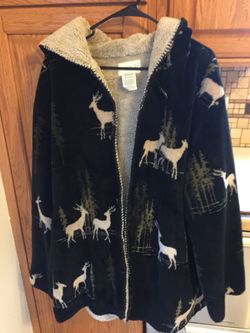 Fleece lined Jacket with Deer size 2X