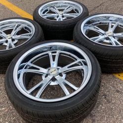 20” DODGE CHARGER CHALLENGER STAGGERED CHRYSLER 300 WE FINANCE RIDLER RIMS WHEELS TIRES CHROME 