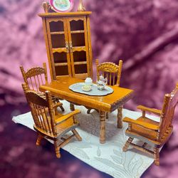 Miniature Victorian Dollhouse Dining Room Set 1:12 Scale 15 pieces total!
