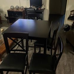 Modern 4-Piece Dining Set  Dark Walnut