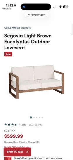 Segovia Outdoor Bench/Loveseat (World Market) - Brand New