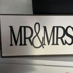 Mr. And Mrs. Canvas Sign 
