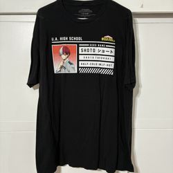 My Hero Academia Shoto Todoroki ID Short Sleeve T-Shirt Size XL