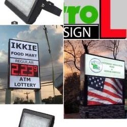 Industrial Huge Retail Sign Board, 8’ x 6’ Remote Control, Cooler Lights, 8 Canopy Lights ( Front And Back Boards)