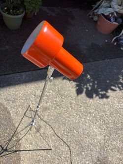 Vintage Orange Spotlight on Tripod Stand