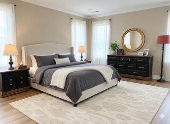 Refinished Modern Black & Gold matching dresser and nightstands for Sale in  Wichita, KS - OfferUp