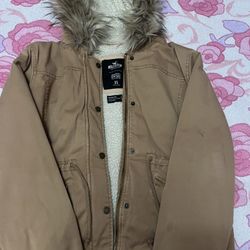 Tan/ Brown Faux Fur Lined Jacket