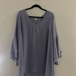 Plus Size 26/28 Lilac Women’s Blouse 3/4 Sleeve 100% Polyester 