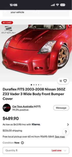 350z new Veliside duraflex front bumper