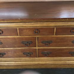solid wood 7 drawers dresser brown L68”*D20”*H37”(address in description)