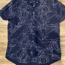 Vintage Tommy Hilfiger compass all over print button down shirt Polo Stadium Pwing Supreme Sport