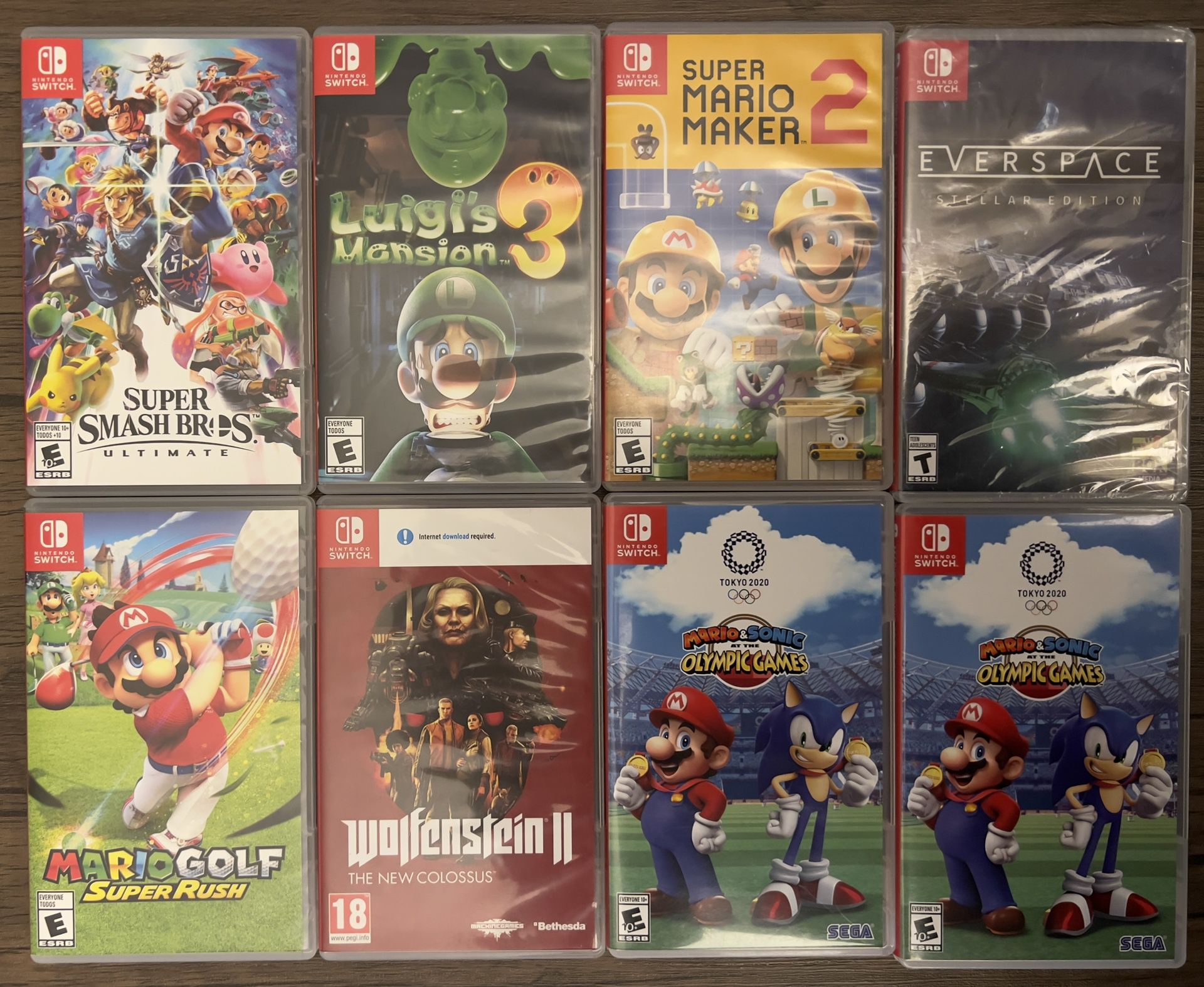 Nintendo Switch Games - Mario, Smash, Luigi