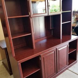 OFFICE CHERRY DESK BY  SAUDER CREDENZA