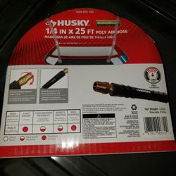 (1) Husky 1/4" x 25ft air compressor hose. Brand new