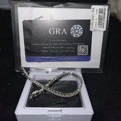 5.1 TCW Round Lab Created Moissanite Tennis Bracelet 14K White Gold Plated 7 In