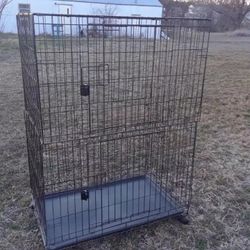 Large Bird  / Parrot Cage With Wheels & Double Doors ( 22 Wx 36 Lx 50 Height  ) 100.00