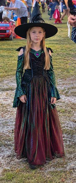 Girls Halloween Witch Vampire Costume Dress L