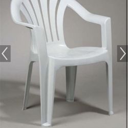 12 Plastic White Chairs $60 