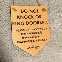 Cute new baby sign - for delivery folks and visitors - Do not knock or ring doorbell