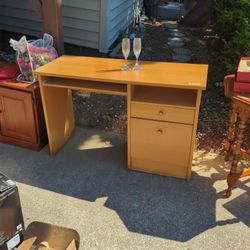 Light wood desk