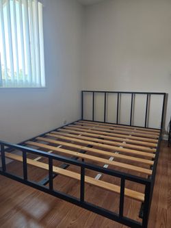 Crate and Barrel Queen Metal Platform Bed Frame