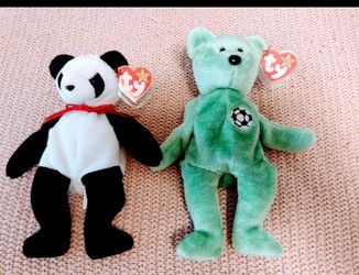 Ty Beanie Baby Fortune the Panda Bear/ 1998 and Kicks / 1998 Rare TY Beanie Baby / Original Retired with Tag Errors / Hologram.