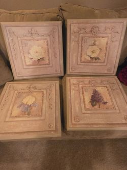 Art in Motion -Kathryn White Flower Series 4 pieces
