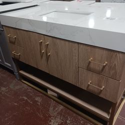 48" Modern Bathroom Vanity With Quartz Top & Sink for $950