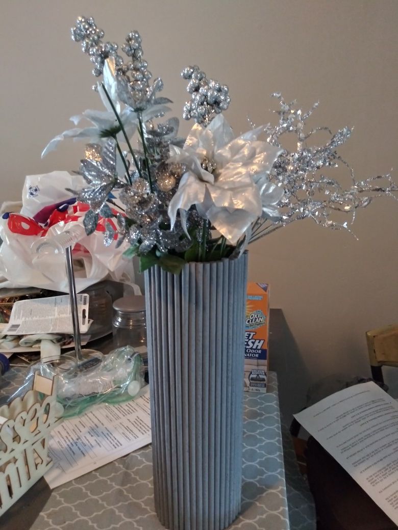 Handcrafted wooden dowel vase