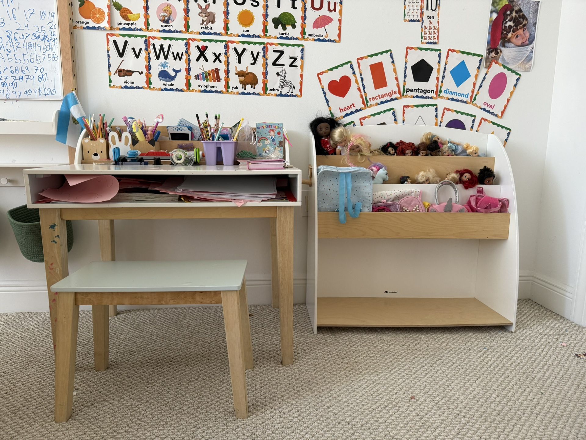 Tender Leaf Kids Desk And Bookcase