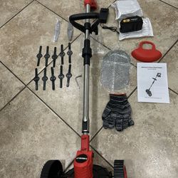 FIREHELP Portable Wireless Electric Lawn Mower Trimmer