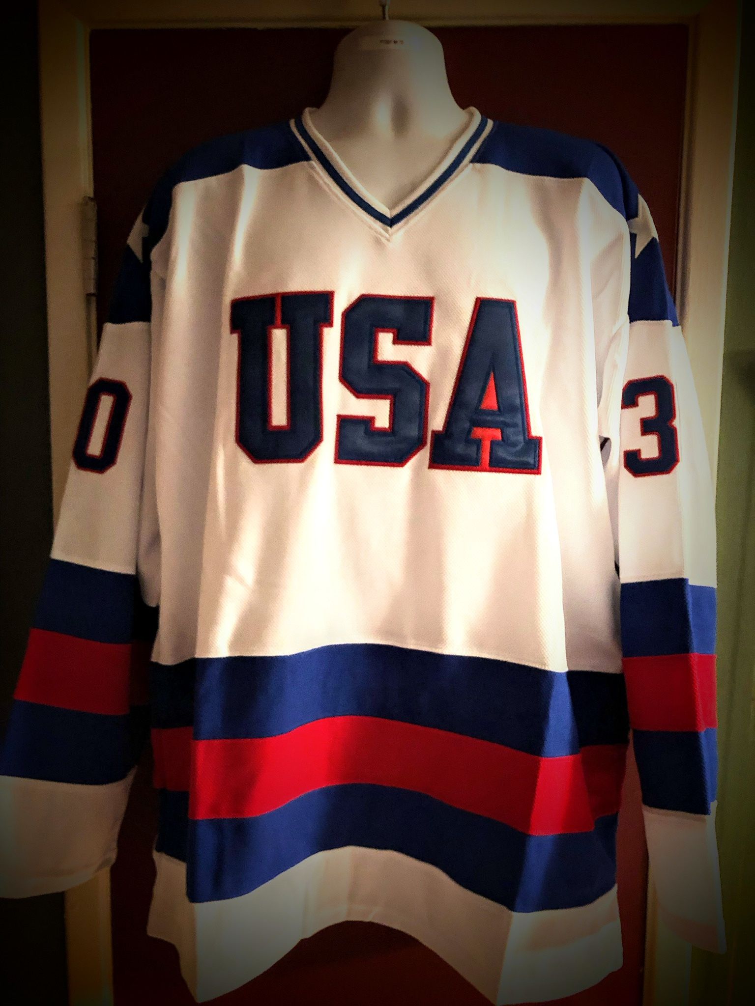 Team USA Hockey #30 Jim Craig “Miracle On The Ice” Retro Hockey