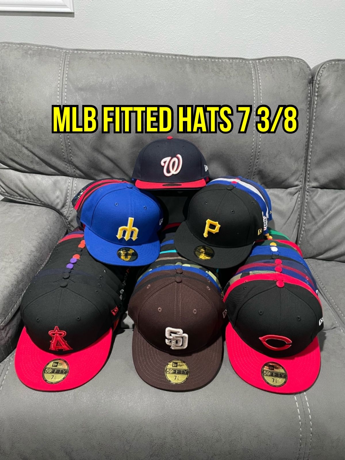 MLB New Era 59fifty Fitted Hats Size 7 3/8 Many Teams To Choose From for  Sale in Rowland Heights, CA - OfferUp