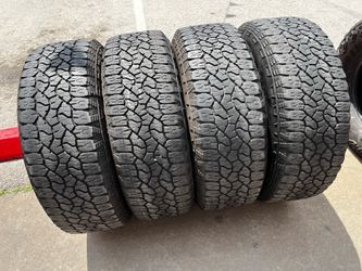 4 USED LT 27565R20 Goodyear Wrangler All Terrain tires for $300 installed and balanced . 275 65 20 275 65 R 20 27565R20 275/65/20 275/65/R20  Texas Ex