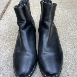 Black Leather Booties Size 7