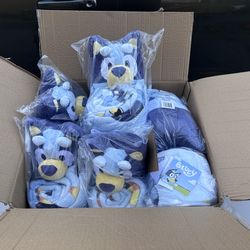 Bluey Pillow and Throw Blanket Blue