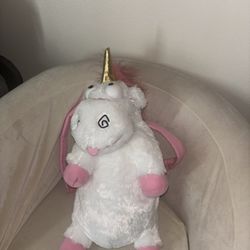 Fluffy unicorn despicable me back pack