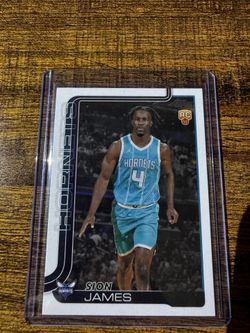 Sion James Topps 2025 Charlotte Hornets Rookie Base Set #233 Basketball Card