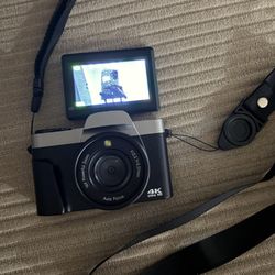 4K Digital Camera for Photography with WiFi,64MP Autofocus Vlogging Camera for YouTube,3'' 180° Flip Screen Compact Travel Camera for Teens with 32GB 