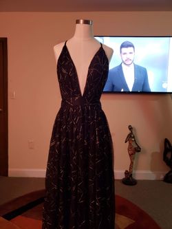 Black and gold dress